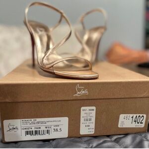 Christian Louboutin rose gold Rosalie 100 size 35.8.